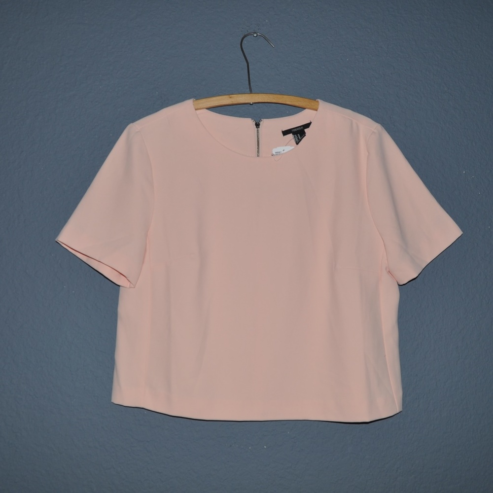 'FINAL'  New F21 Pink Classic Crepe Blouse NWT E9 - Picture 3 of 8